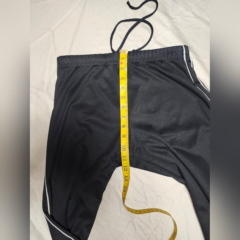 Zena Sport Straight Leg Black Track Pants With White Seam Piping - Size Medium - Picture 7 of 9